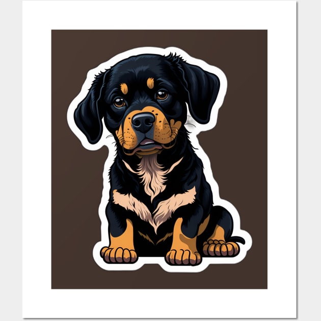 Rottweiler Vermeer style cinematic lighting Wall Art by Safdesignx